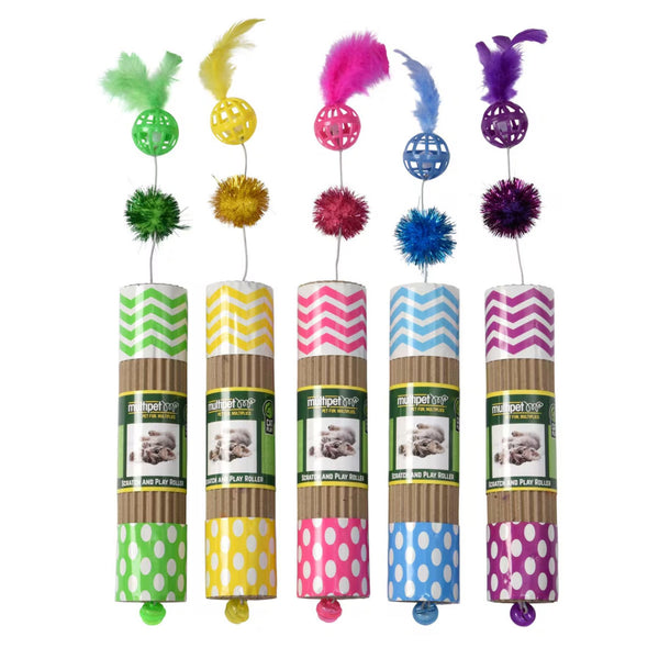 Multipet Cardboard Roller Cat Toy - Assorted