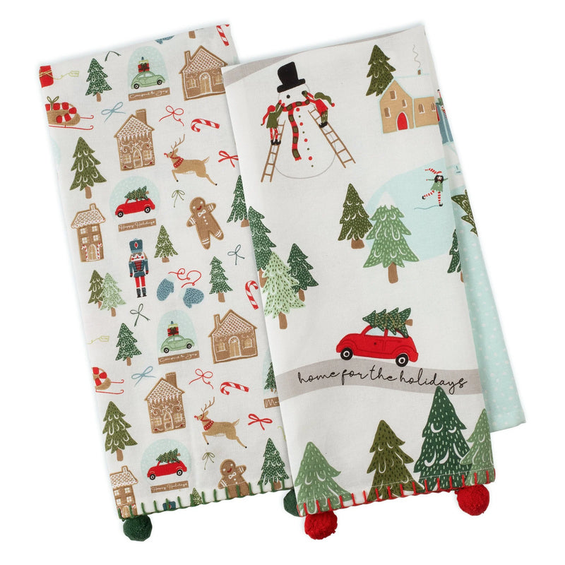 Design Imports North Pole Village Embellished Dishtowel Set - 2 pc