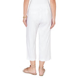 Ruby Rd. Womens Stretch Linen Wide Leg Fly Front Capri Pants