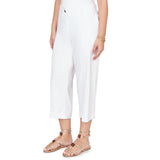 Ruby Rd. Womens Stretch Linen Wide Leg Fly Front Capri Pants