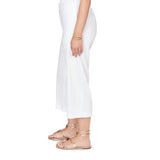 Ruby Rd. Womens Stretch Linen Wide Leg Fly Front Capri Pants