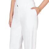 Ruby Rd. Womens Stretch Linen Wide Leg Fly Front Capri Pants