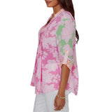 Ruby Rd. Womens Color Block Floral Pintuck Gauze Blouse
