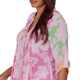 Ruby Rd. Womens Color Block Floral Pintuck Gauze Blouse