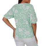 Ruby Rd. Womens Tropical Floral Trim Knit Top