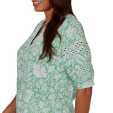 Ruby Rd. Womens Tropical Floral Trim Knit Top