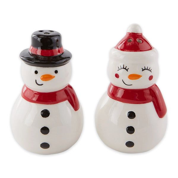 Design Imports Mr. & Mrs. Snowman Ceramic Salt & Pepper Shaker Set