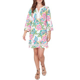 Ruby Rd. Womens Bold Tropical Solid Trim Shift Dress