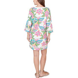 Ruby Rd. Womens Bold Tropical Solid Trim Shift Dress