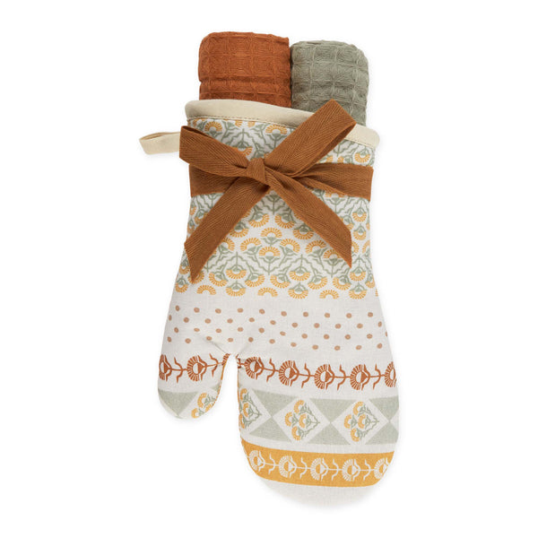 Design Imports Golden Hour Printed Oven Mitt Gift Set