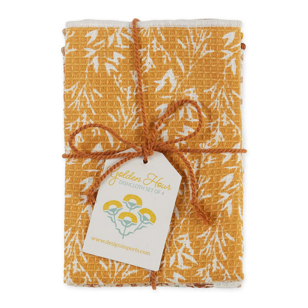 Design Imports Cozy Days Printed Waffle Dishcloth - Set of 4