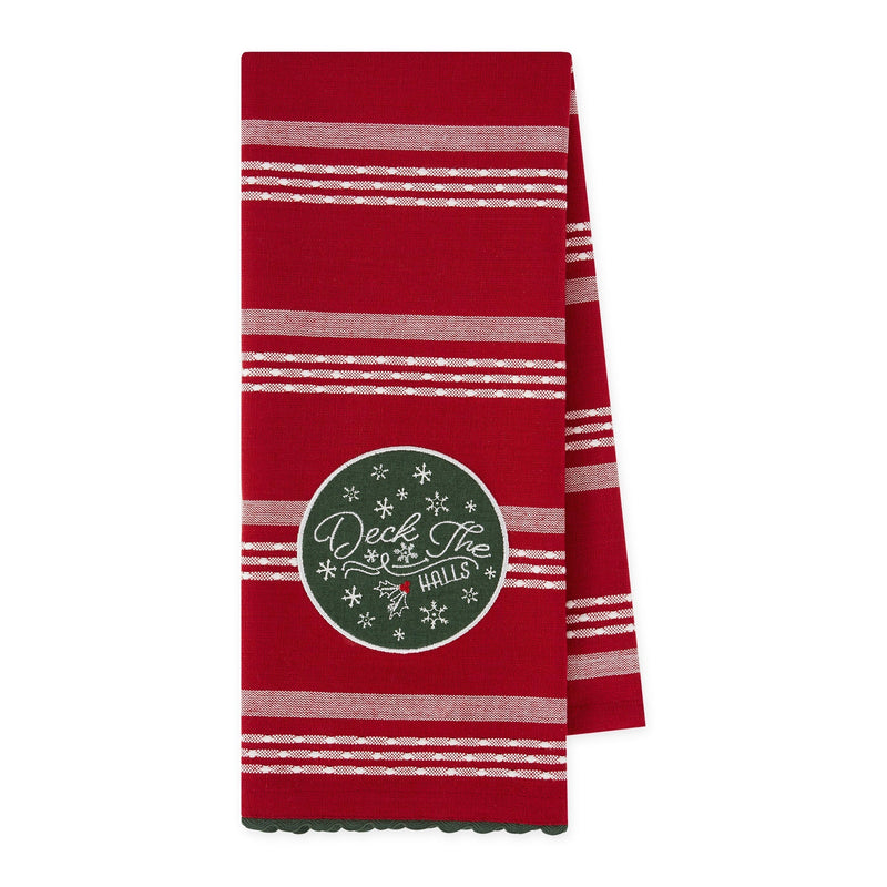 Design Imports Deck The Halls Embellished Dishtowel