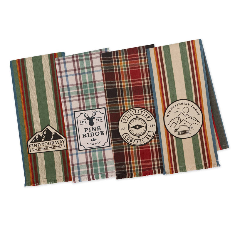 Design Imports Mountaineer Embellished Mixed Dishtowel