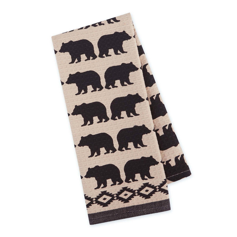 Design Imports Bears Printed Waffle Dishtowels