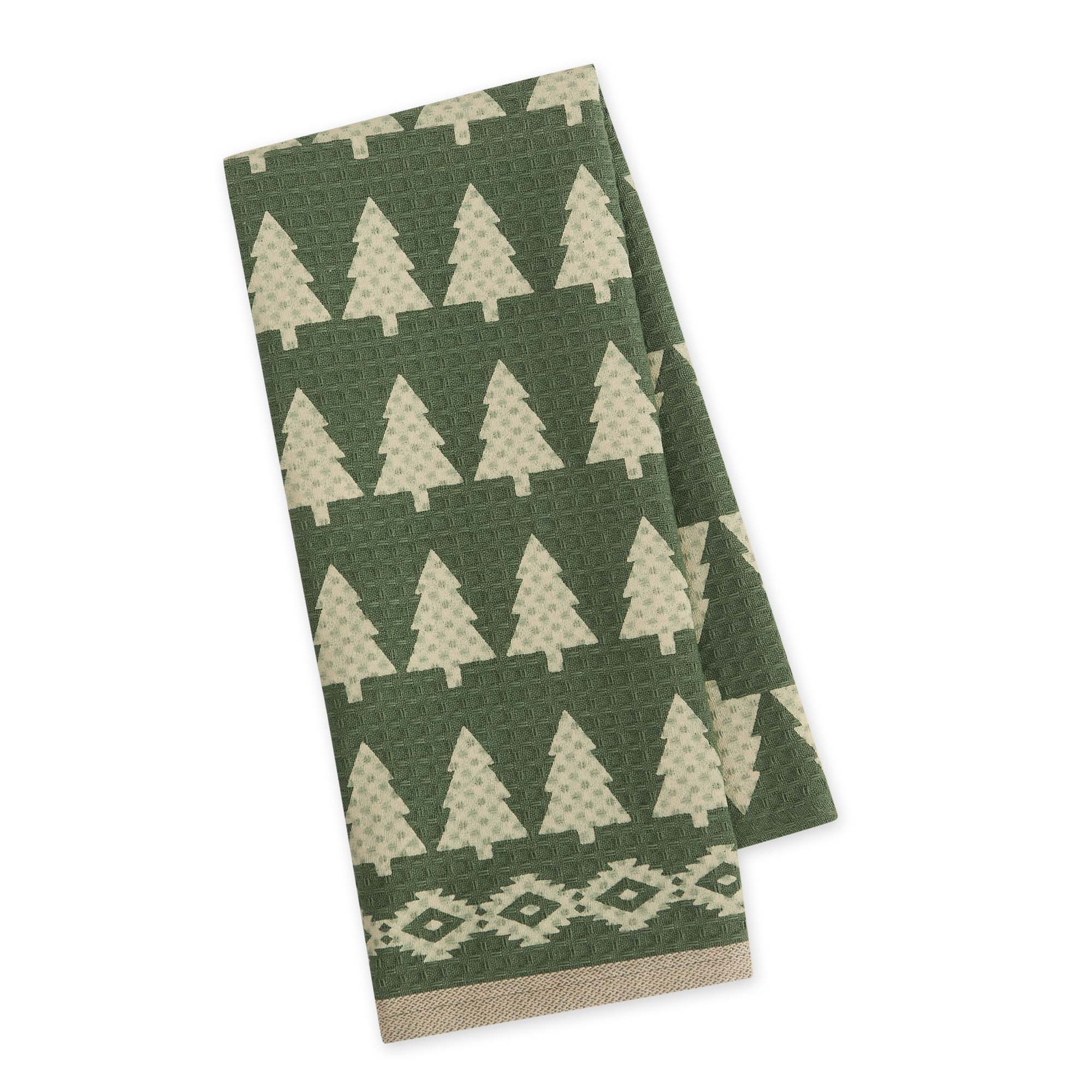 Design Imports Trees Printed Waffle Dishtowel