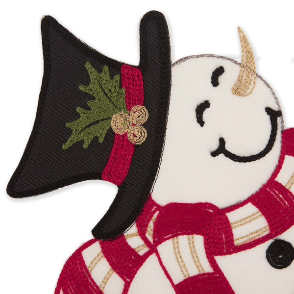 Design Imports Cheerful Snowman Embellished Table Runner