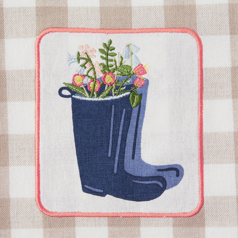 Design Imports Rain Boots Embellished Dishtowel