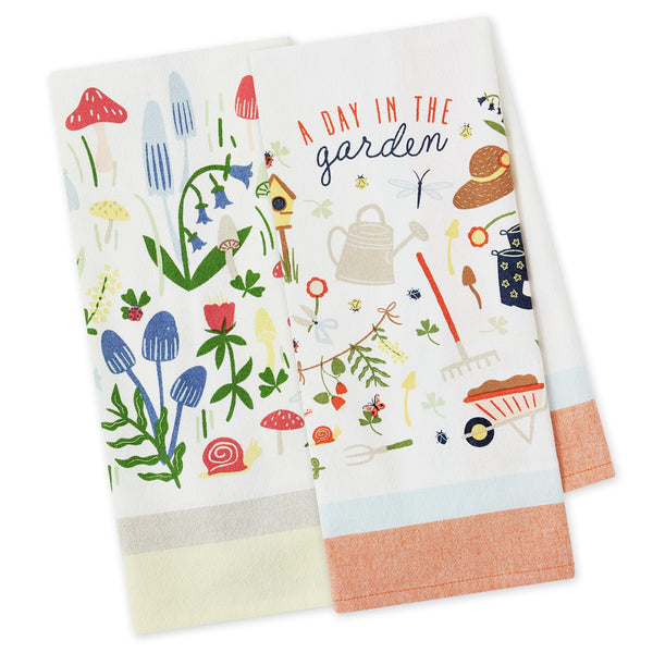 Design Imports Spring Garden Printed Floursack Towel