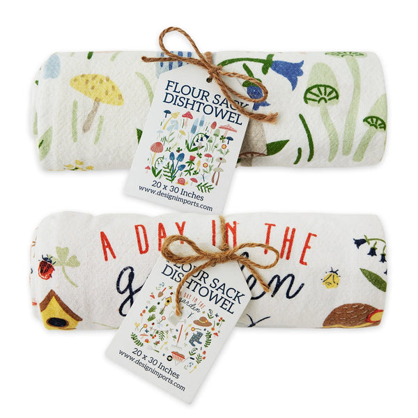 Design Imports Spring Garden Printed Floursack Towel