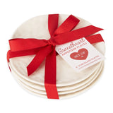 Design Imports Red Heart Plates - Set of 4