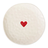 Design Imports Red Heart Plates - Set of 4