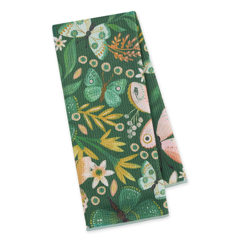 Design Imports Butterfly Garden Printed Microfiber Dishtowel