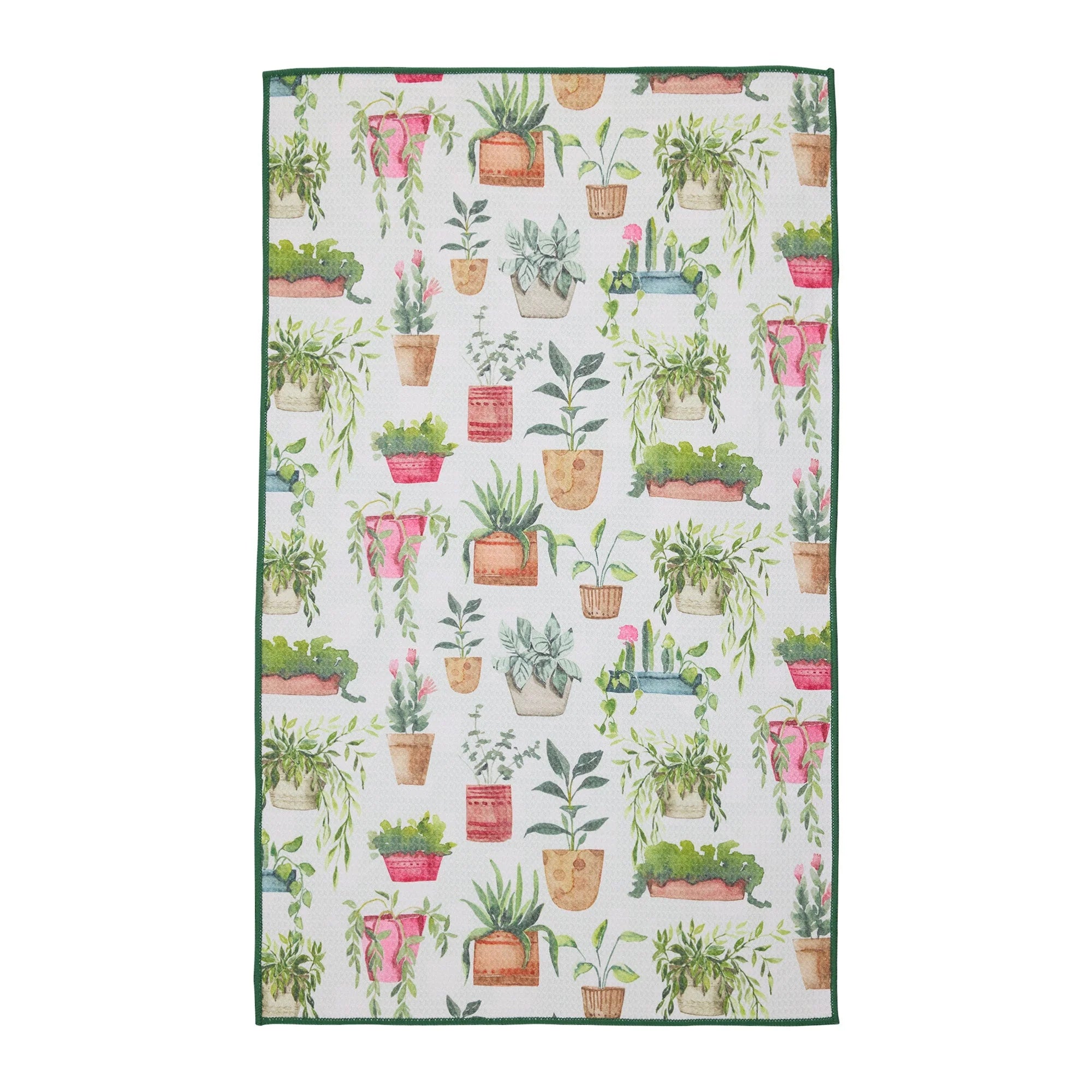 Design Imports Potted Plants Printed Microfiber Dishtowel