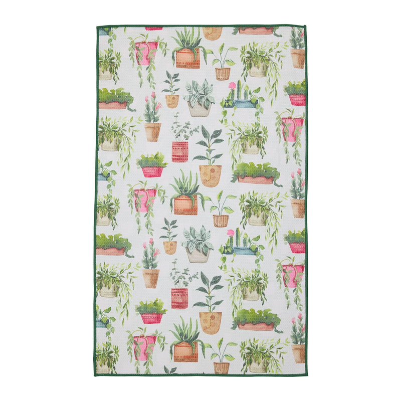 Design Imports Potted Plants Printed Microfiber Dishtowel