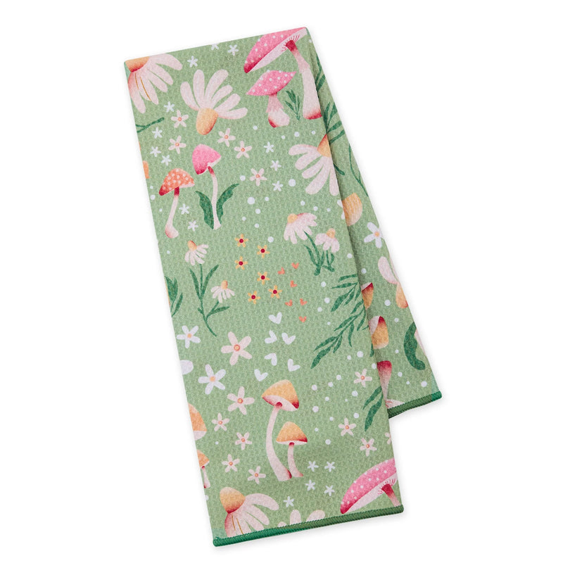 Design Imports Mushroom Meadow Printed Microfiber Dishtowel