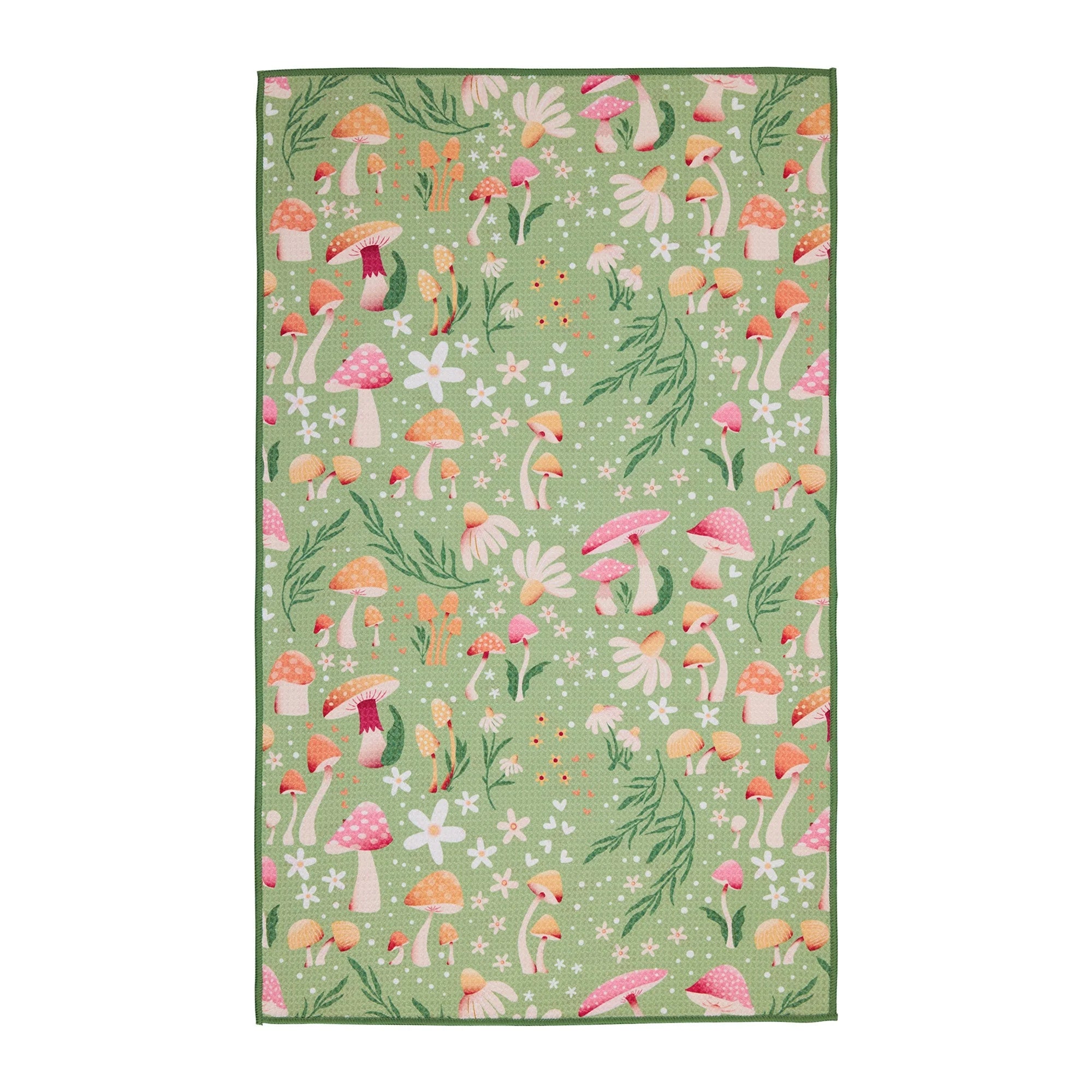 Design Imports Mushroom Meadow Printed Microfiber Dishtowel