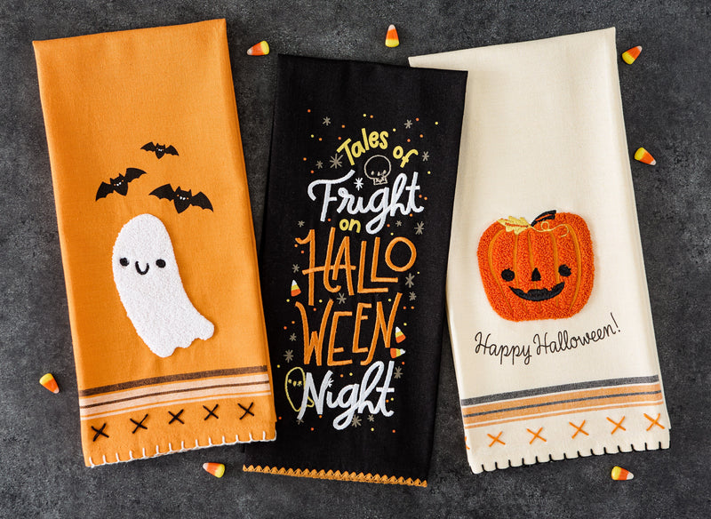 Design Imports Happy Halloween Embellished Dishtowel