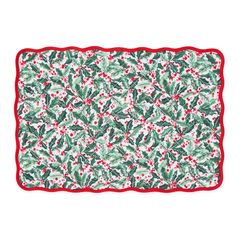 Design Imports Holly Jolly Quilted Placemat