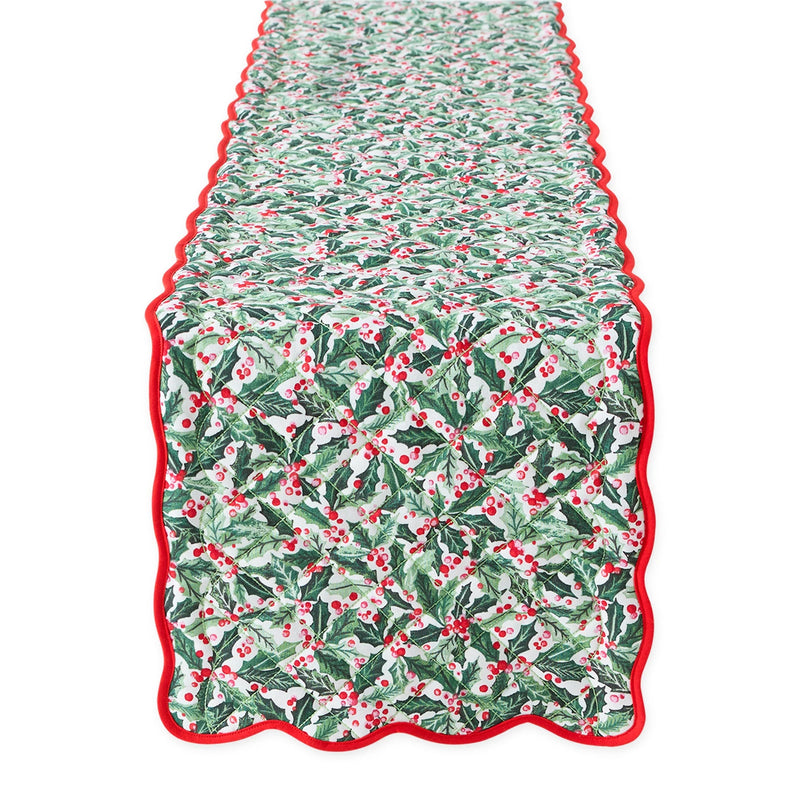 Design Imports Holly Jolly Quilted Table Runner