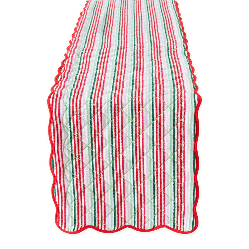 Design Imports Holly Jolly Quilted Table Runner