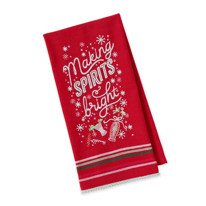 Design Imports Spirits Bright Embellished Dishtowel