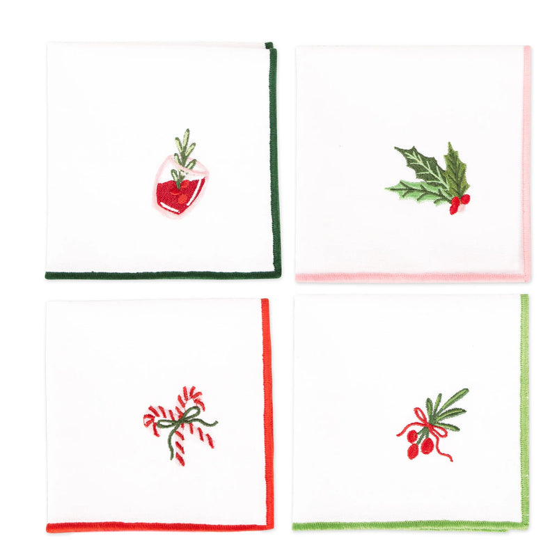 Design Imports Holiday Party Cocktail Napkins - Set of 4