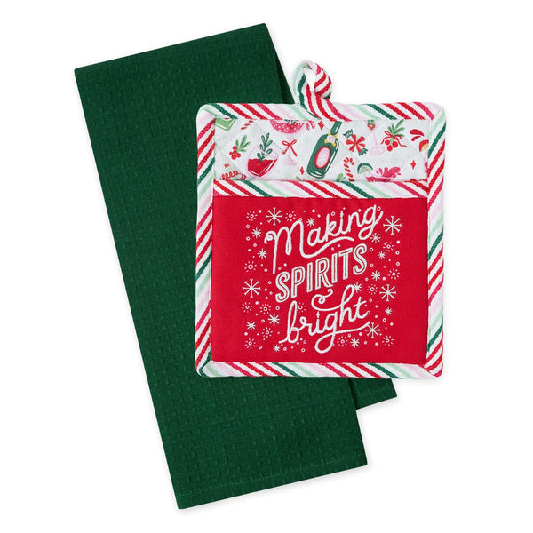 Design Imports Spirits Bright Potholder Gift Set