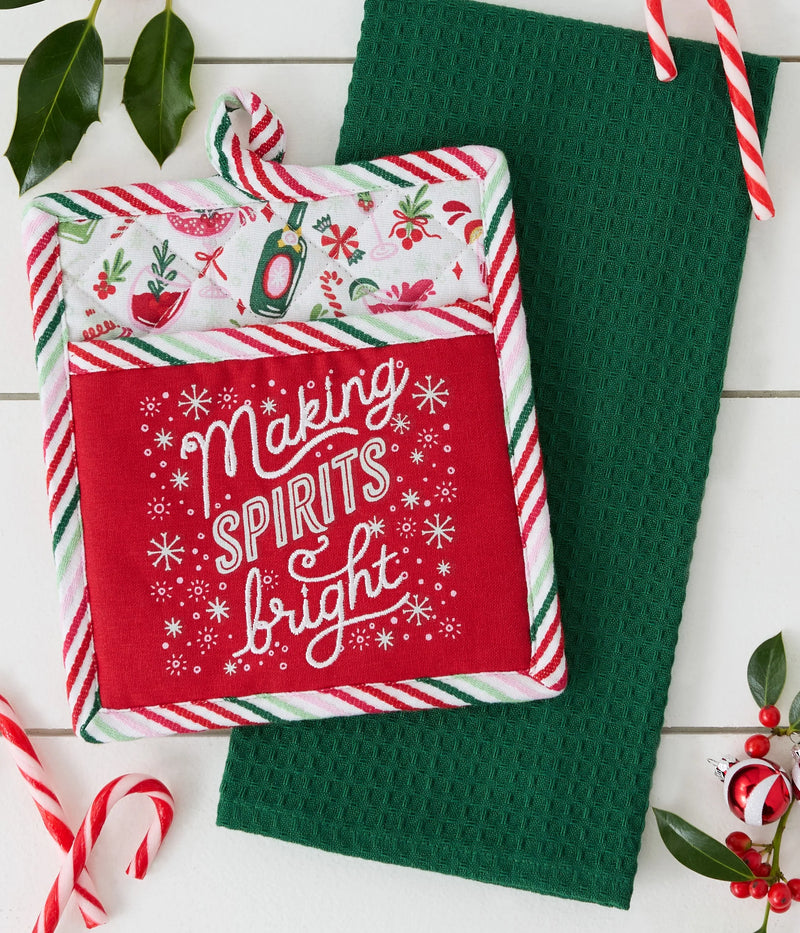 Design Imports Spirits Bright Potholder Gift Set