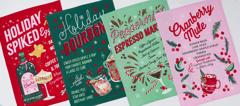 Design Imports Holiday Spiked Eggnog Printed Floursack Dishtowel