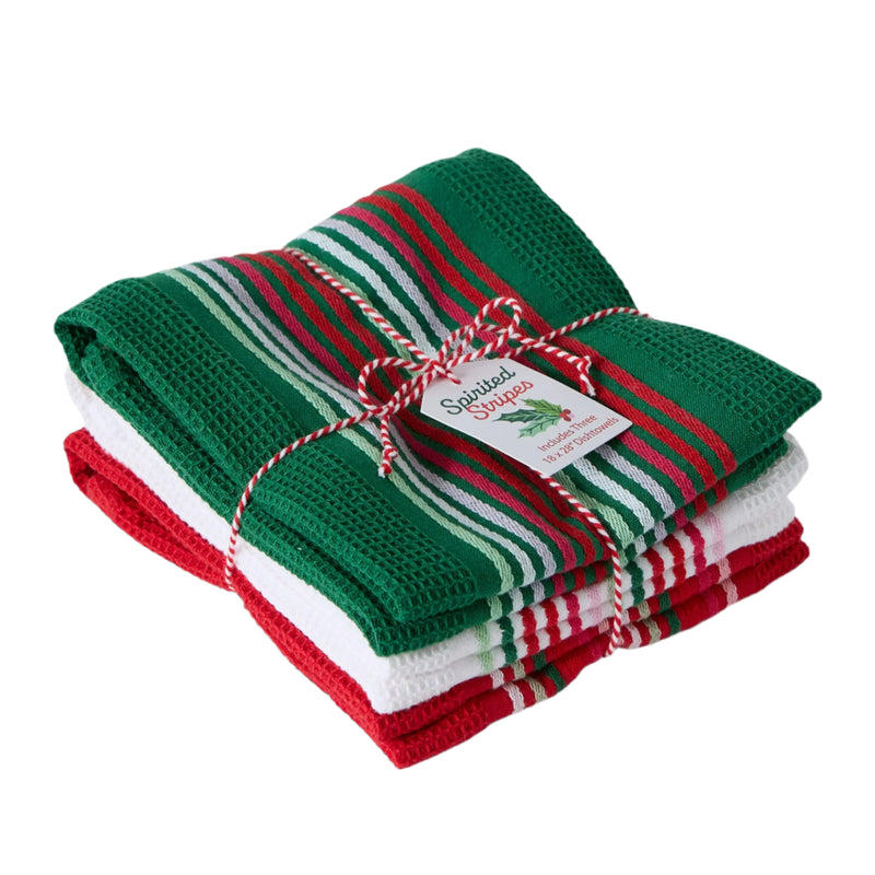 Design Imports Spirited Stripes Heavyweight Essentials Dishtowels - Set of 3