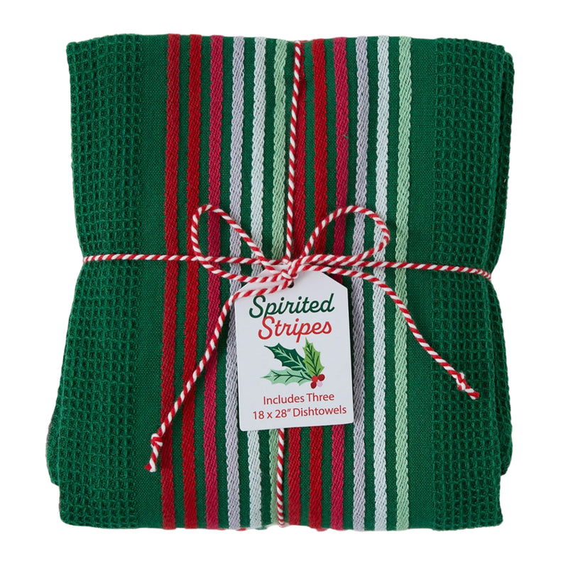 Design Imports Spirited Stripes Heavyweight Essentials Dishtowels - Set of 3