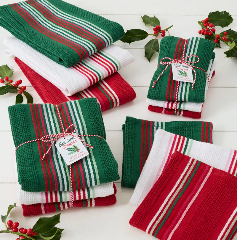 Design Imports Spirited Stripes Heavyweight Essentials Dishcloth - Set of 3