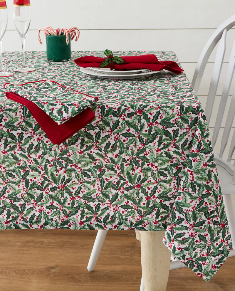 Design Imports Holly Jolly Printed Tablecloth