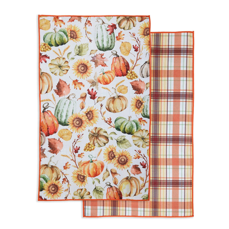 Design Imports Harvest Pumpkin Printed Microfiber Dishtowel