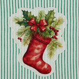 Design Imports Festive Stocking Embellished Dishtowel