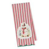 Design Imports Winter Snowman Embellished Dishtowel