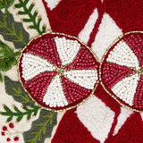 Design Imports Candy Canes Embellished Pillow