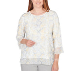 Ruby Rd. Womens Python Printed Knit Flutter Sleeve Top