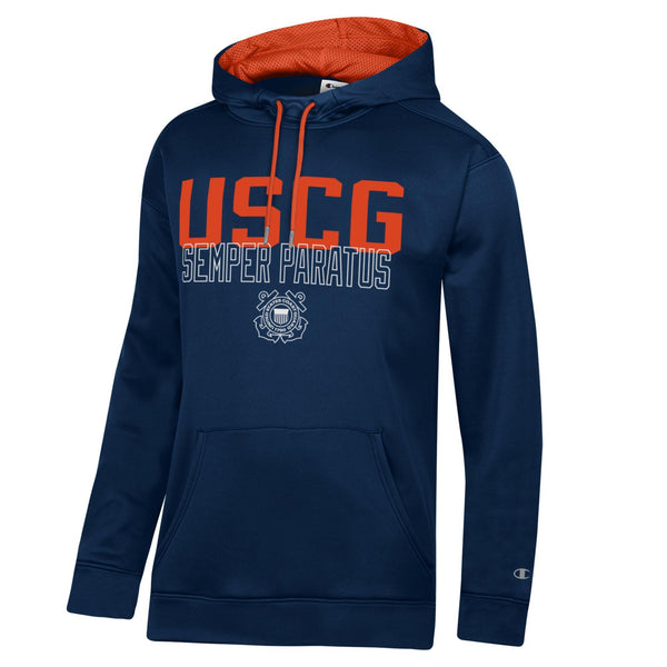 Coast Guard Champion Mens Mesh Lining Hoodie Sweatshirt