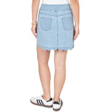 Ruby Rd. Womens Scalloped Hem Stretch Denim Skort